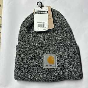Carhartt Knit Cuffed Beanie Style Hat - Black/White
